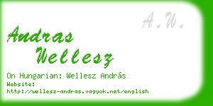 andras wellesz business card